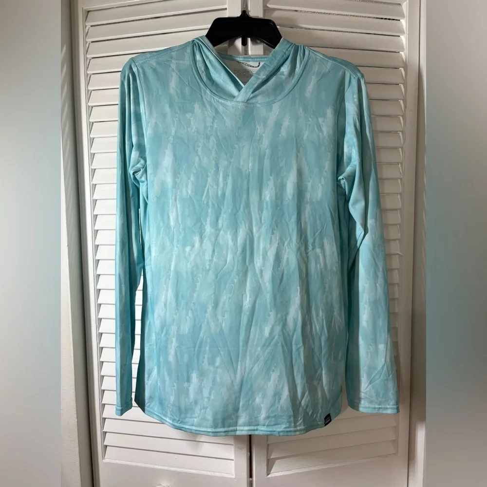 Patagonia Capilene Cool Daily Graphic Lightweight Hoodie Womens Aqua Blue Sz M - Picture 2 of 13